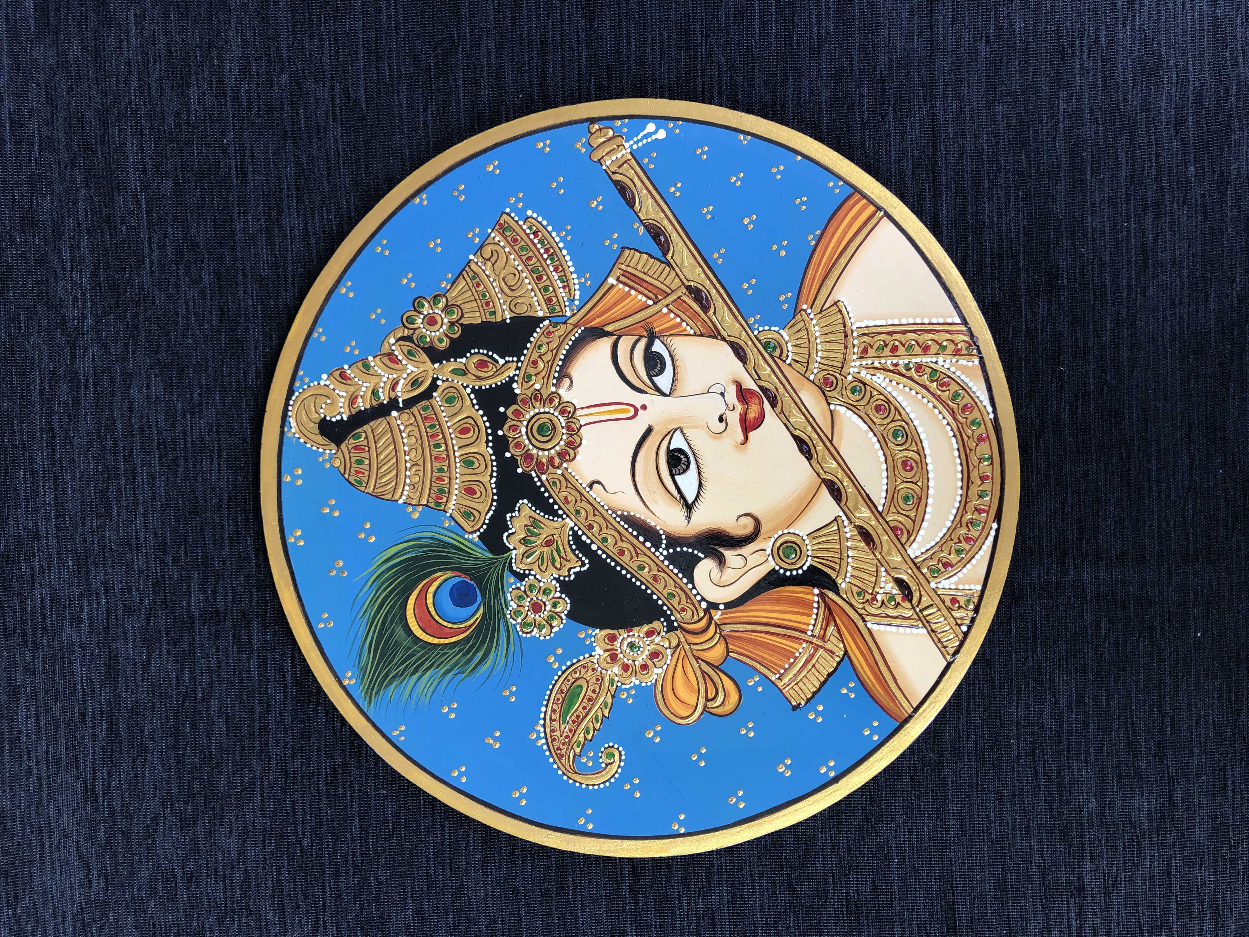 Hand-painting Pichwai art wall plate