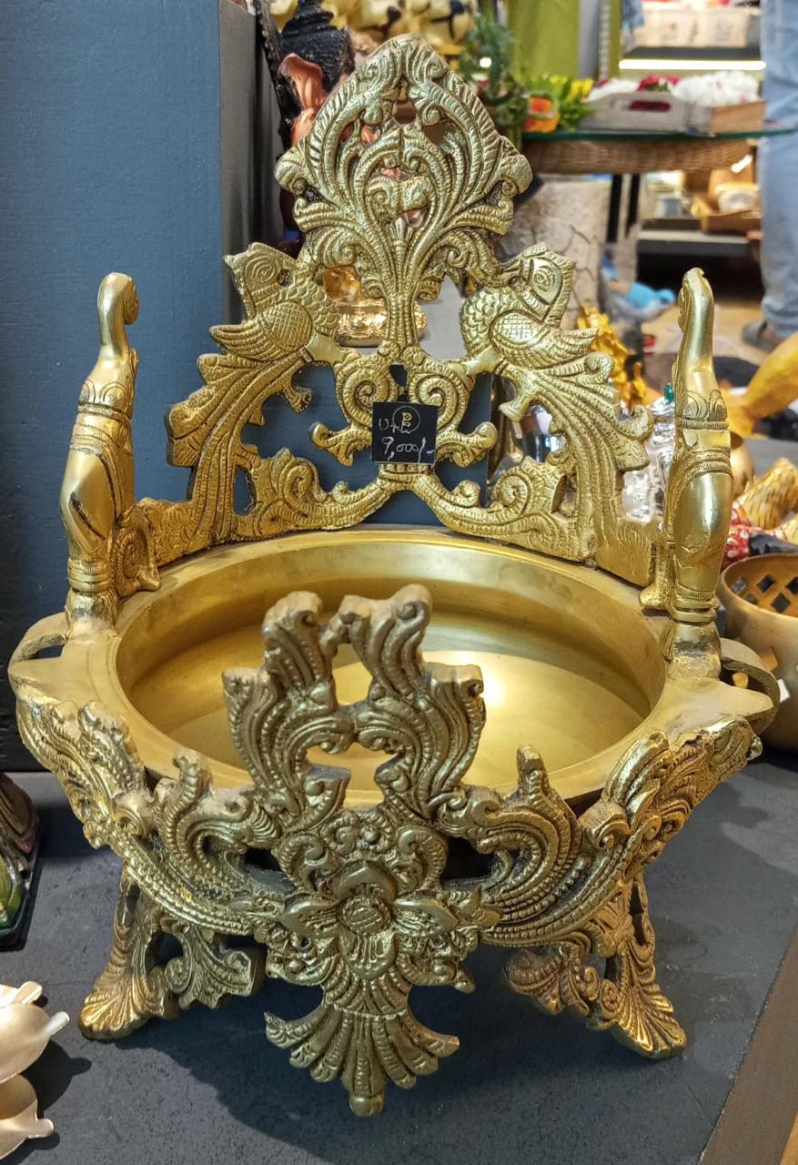 Golden Brass Laxmi Urli Brass - 12 Inches