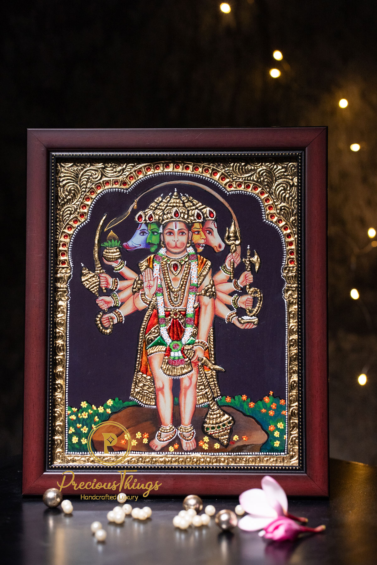 Panchamukhi Hanuman Tanjore Painting