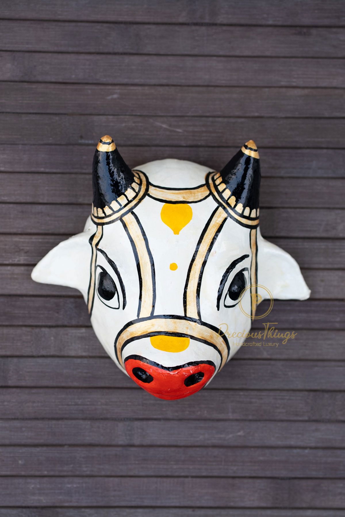 Handcrafted and Painted Cow