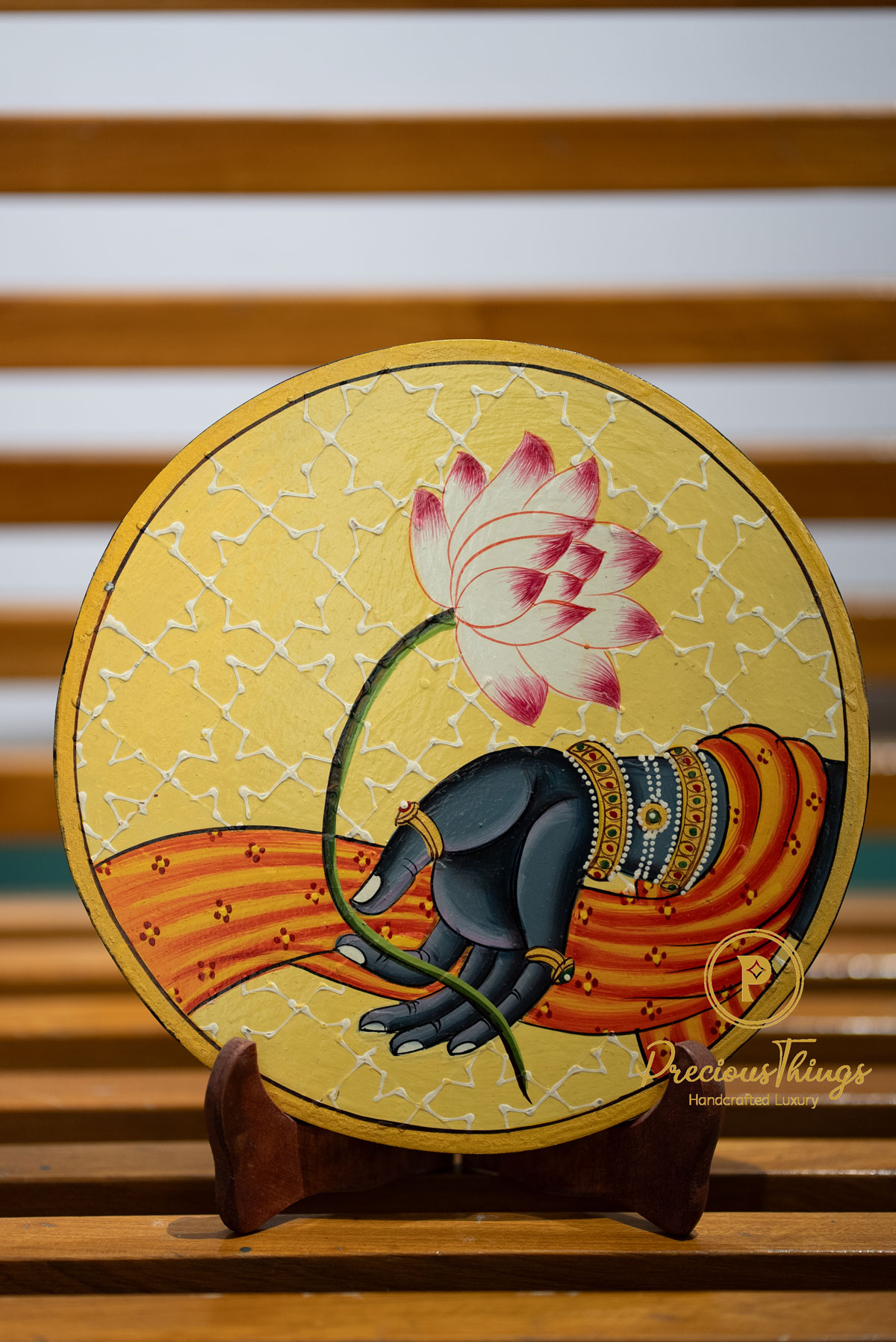 Wooden Wall Pichwai Flower