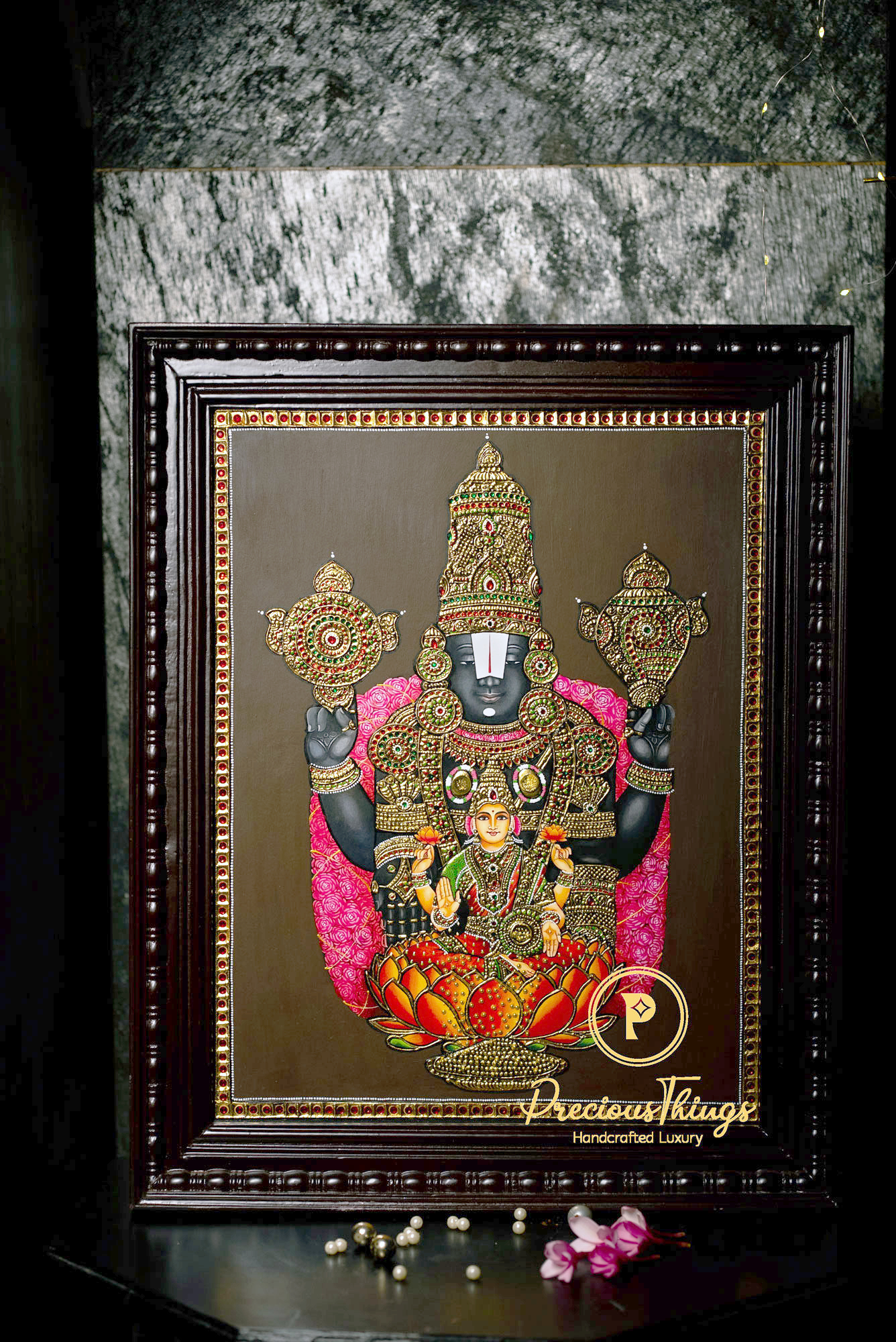 Balaji with Laxmi Tanjore Painting-2