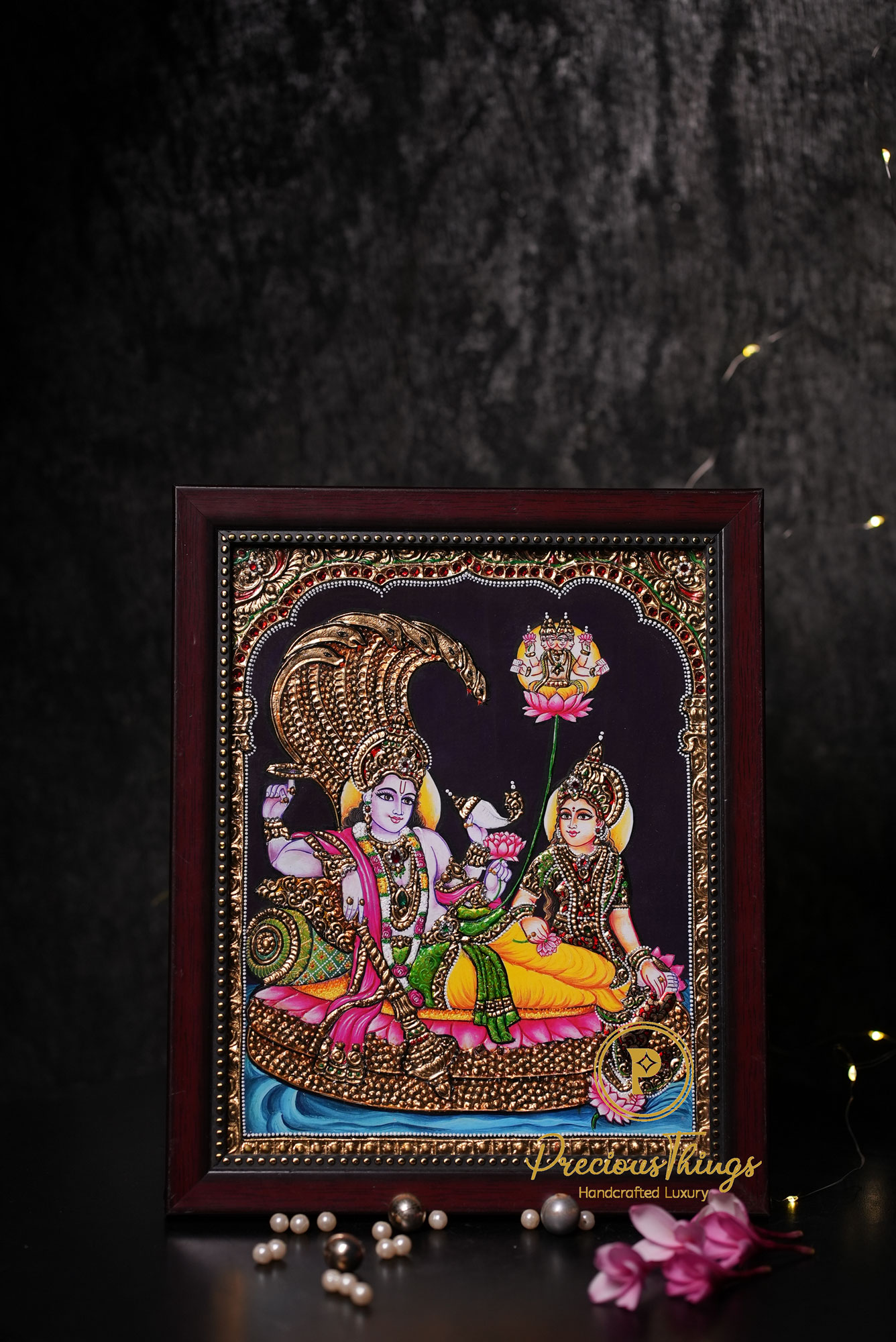 Vishnu Laxmi Tanjore Painting