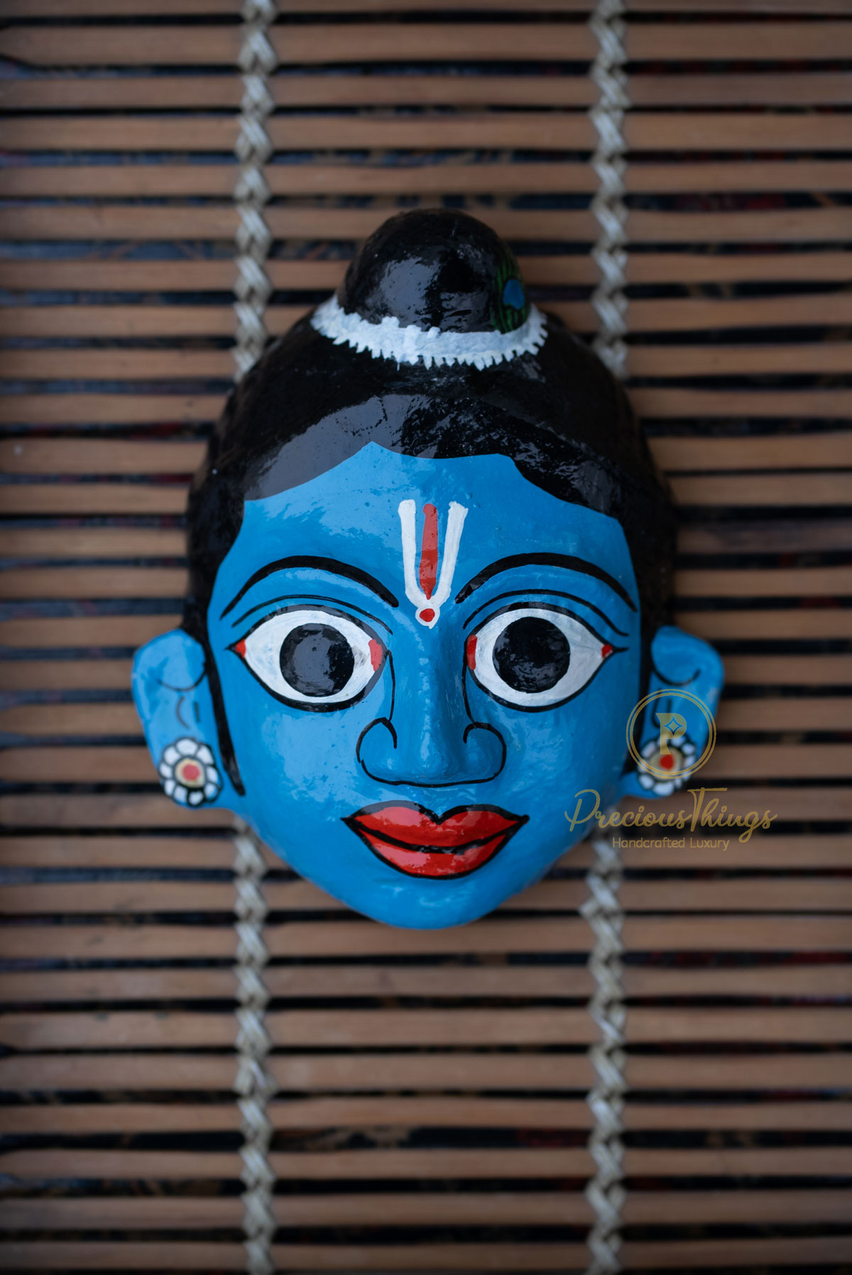 Handcrafted Krishna Cheriyal Mask