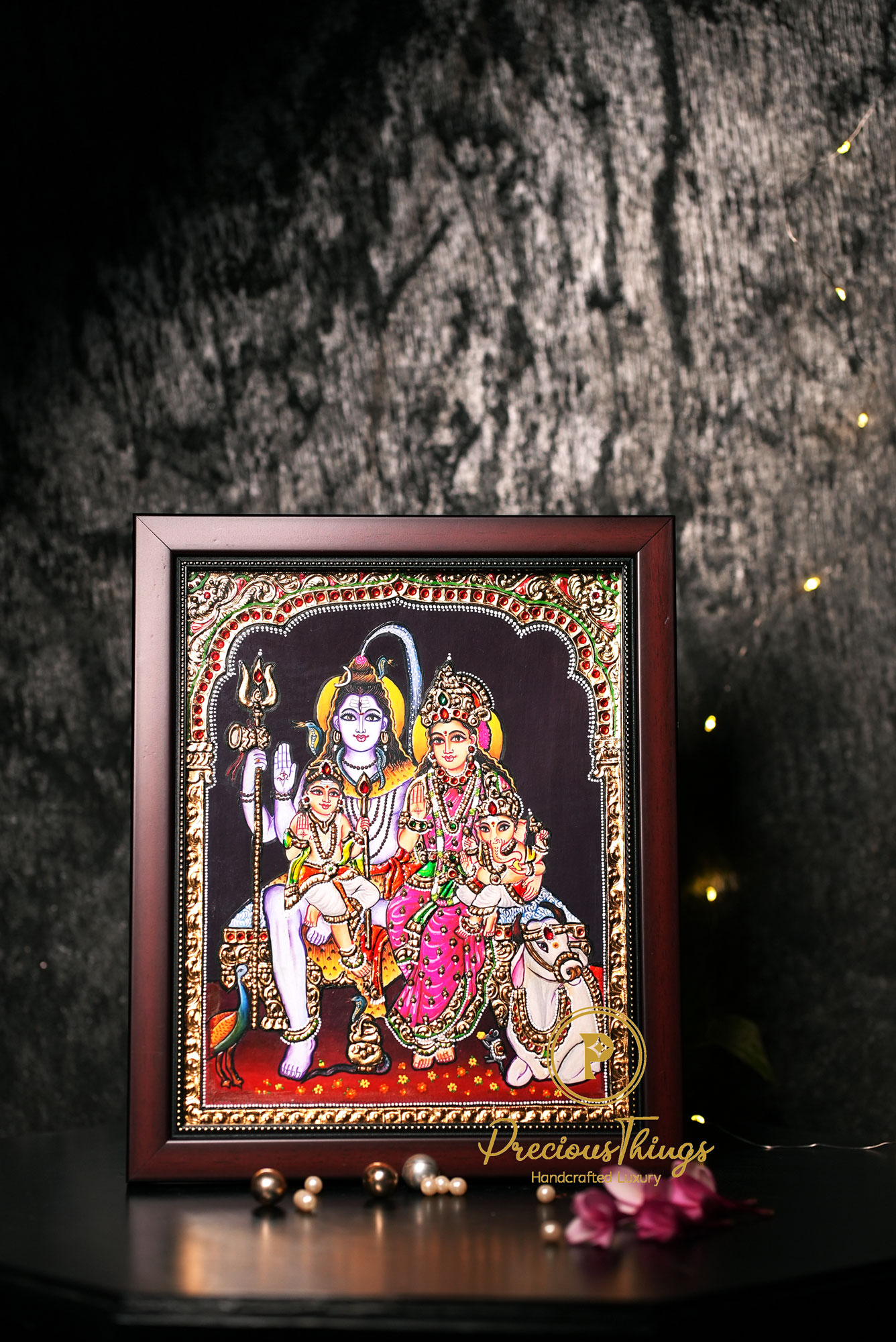 Shiva Family Tanjore Painting - 2