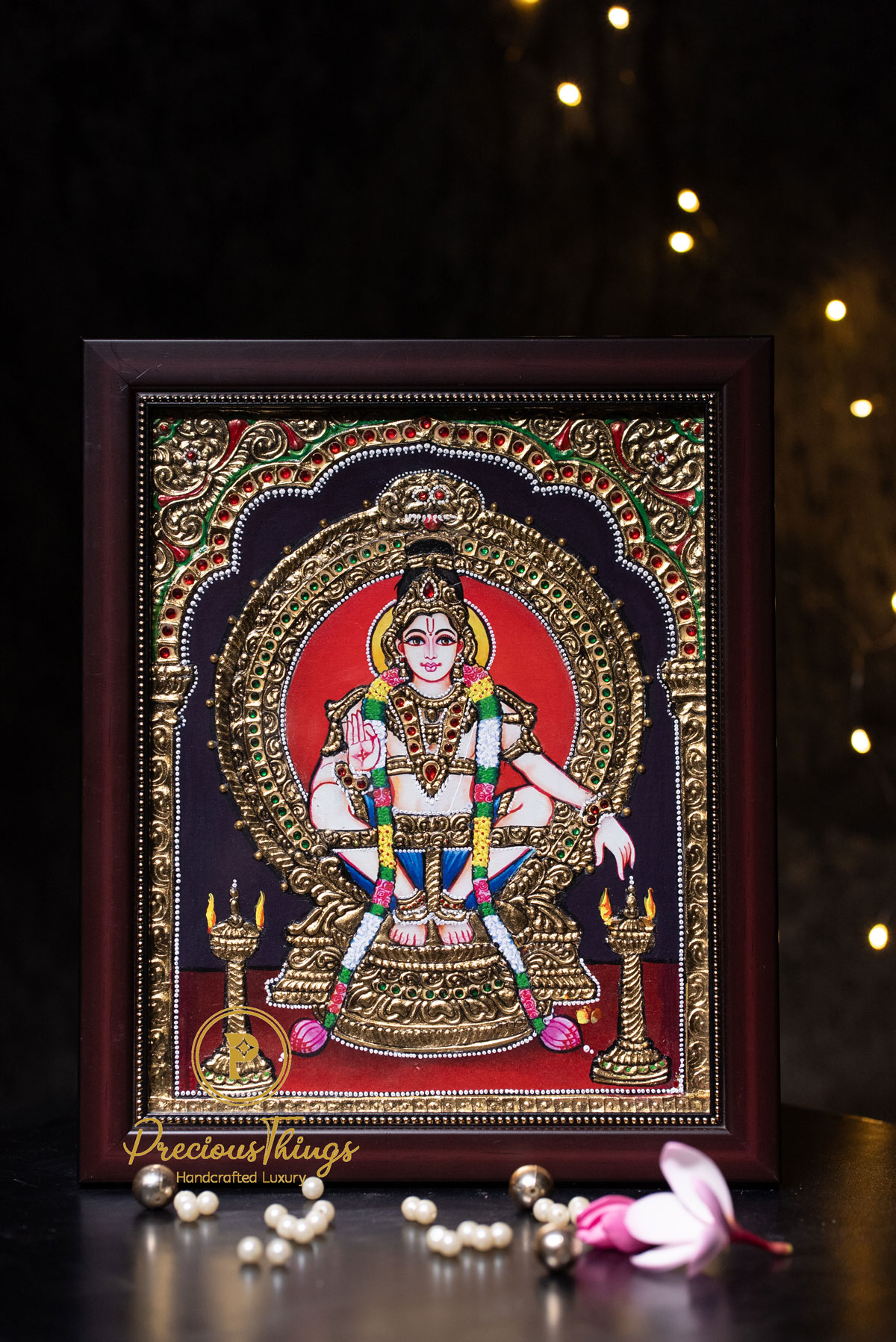 Lord Ayyappa Tanjore Painting