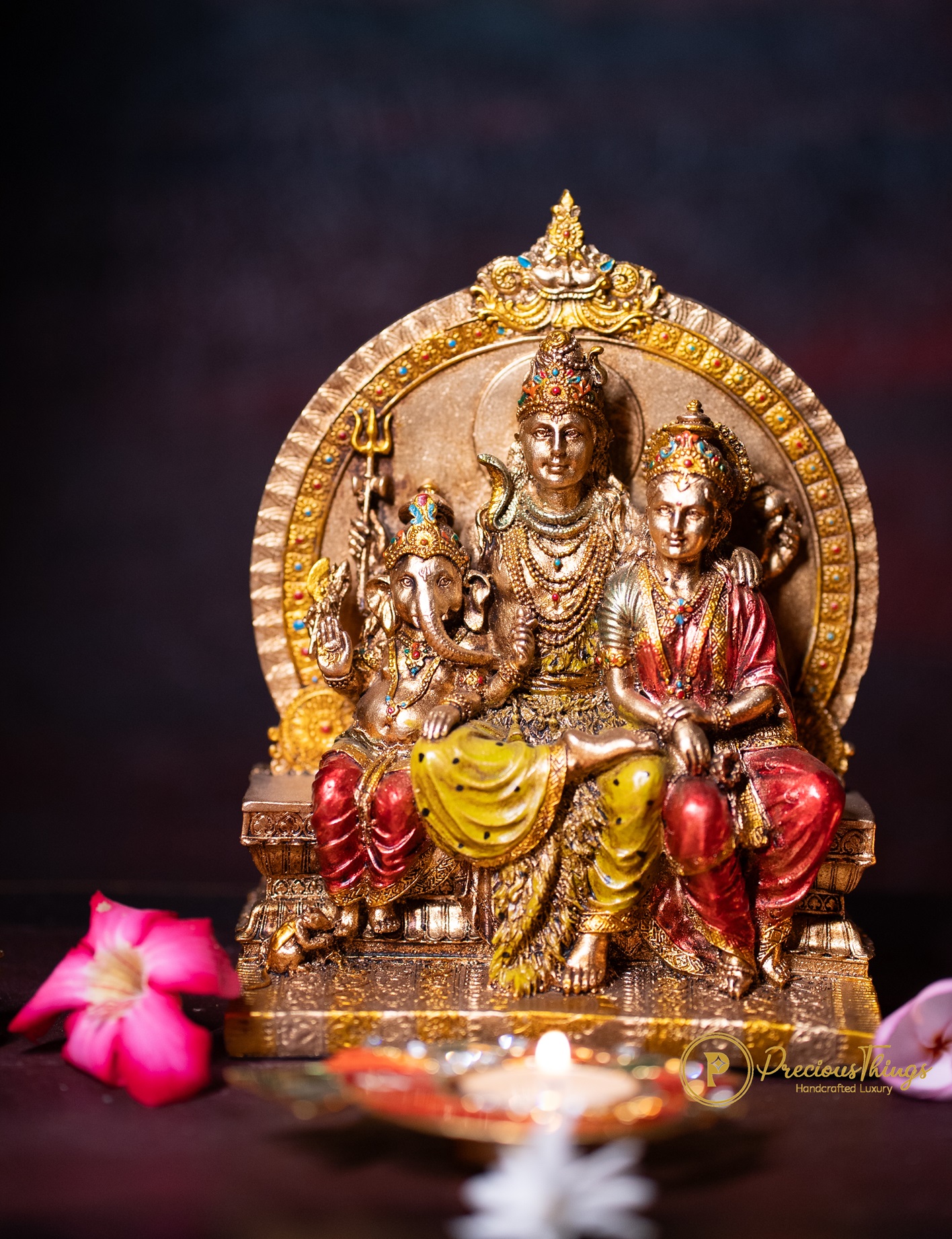 Shiva Family Idol Resin