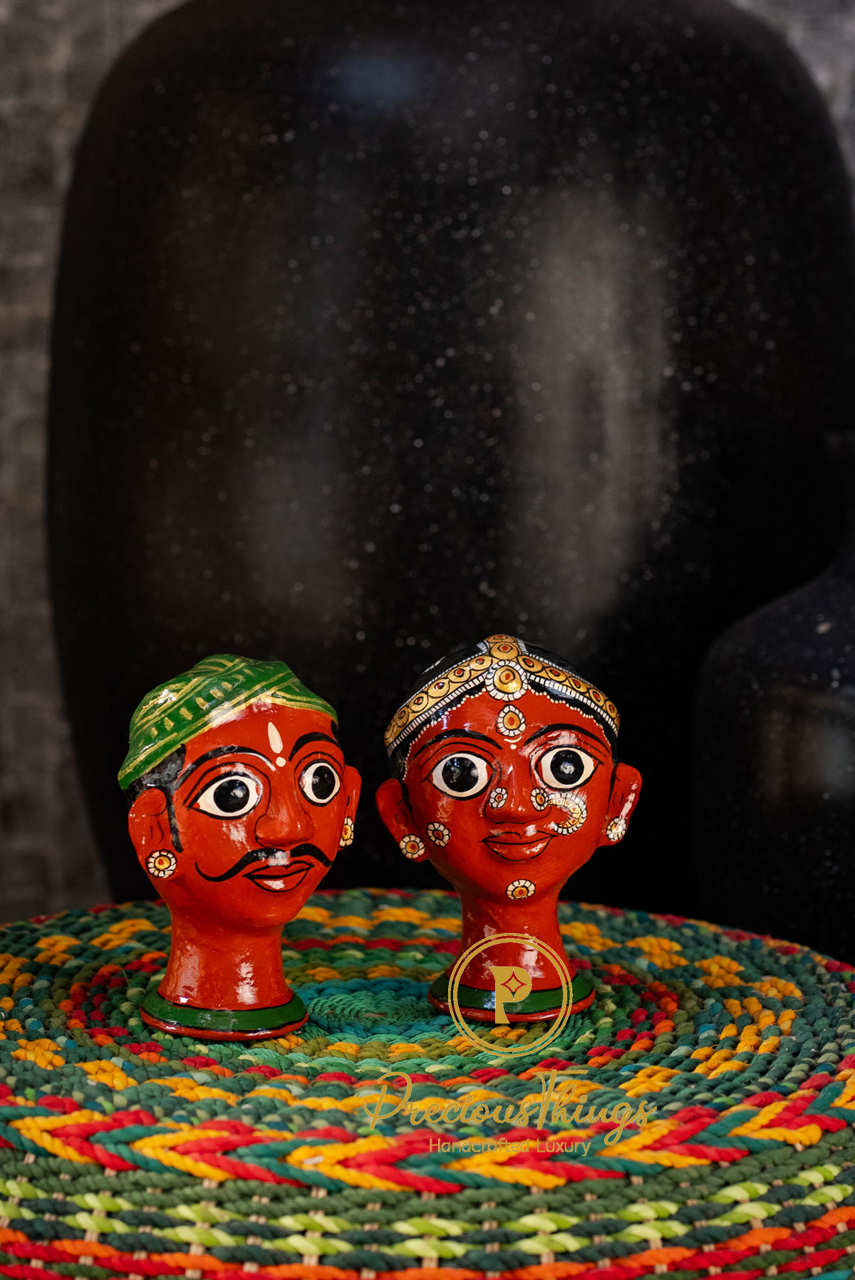 Cheriyal Man And Woman Sculpture
