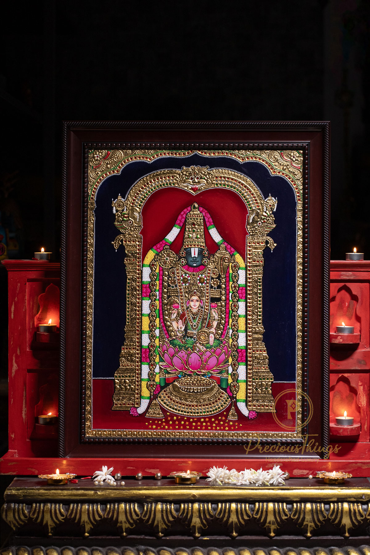 Balaji with Laxmi Tanjore Painting